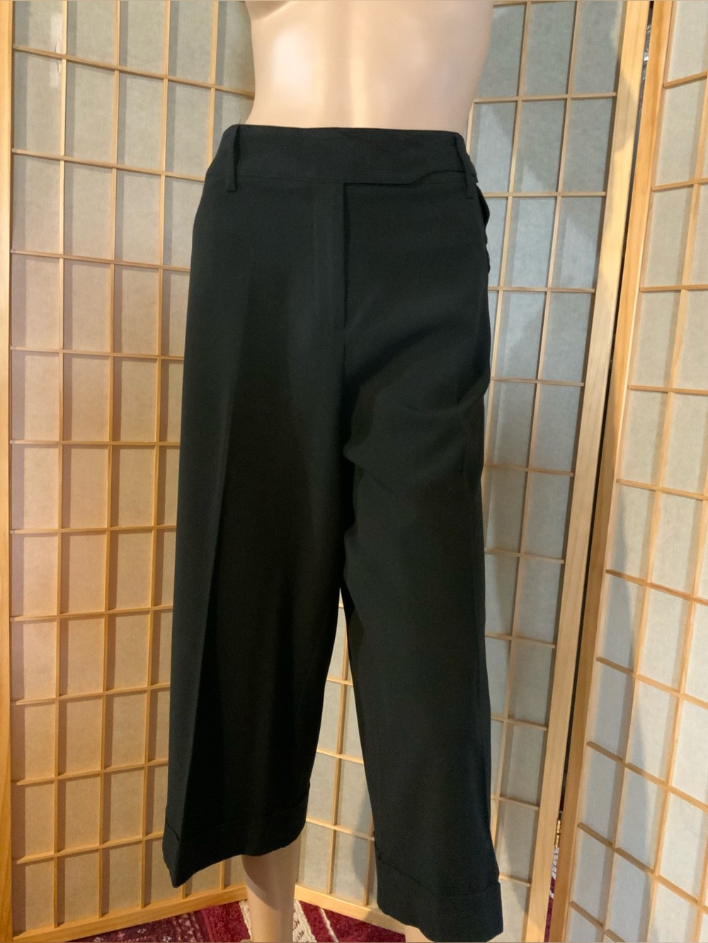 NWT Black Wide Leg Cropped Trousers